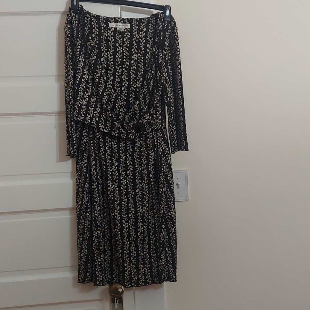 Brown and white dress